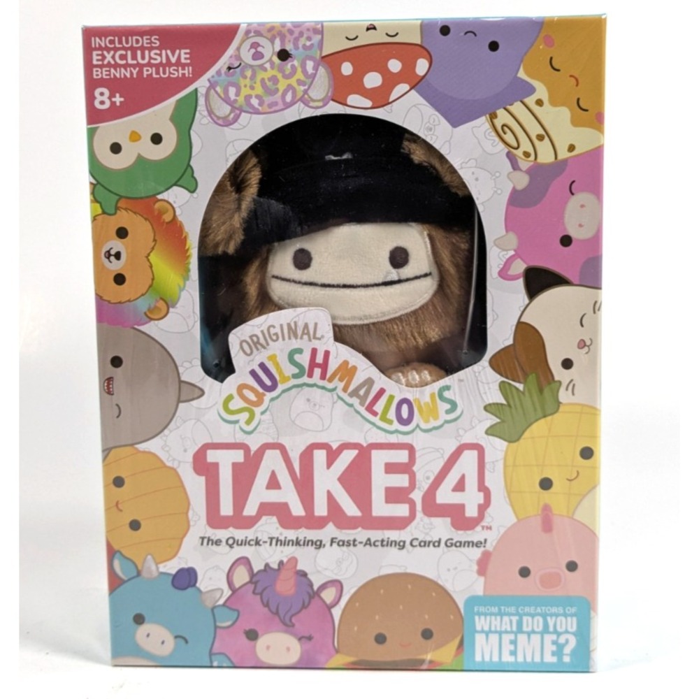 Original Squishmallows TAKE 4 Card Game & Plush By What Do You Meme? For Ages 8+